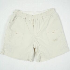 AFTCO Original Fishing Shorts Men's Size 36‎ Beige 8" Inseam Nylon Made in USA